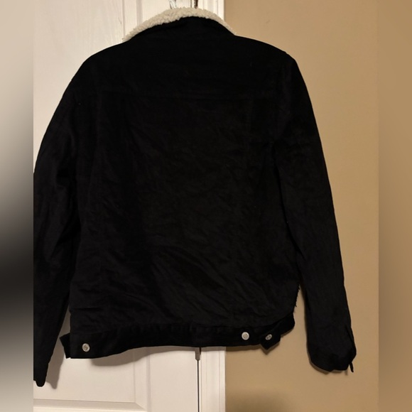 Hard Edge Men's Black Corduroy Jacket with Sherpa Collar Size Small - Picture 6 of 8